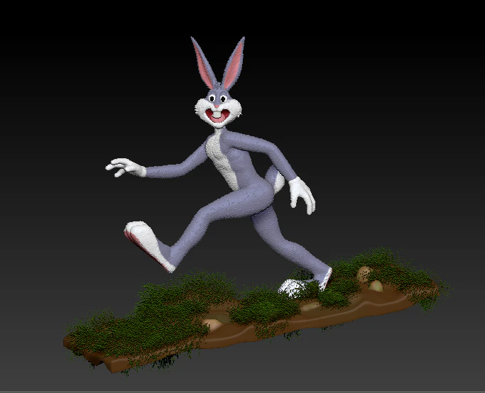 Bugs Bunny qui court Modèles 3D en vedette .c4d .max .obj .3ds .fbx .stl .blend 