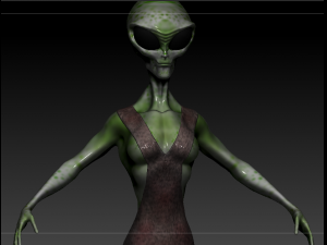 gray alien female 3D-Modell