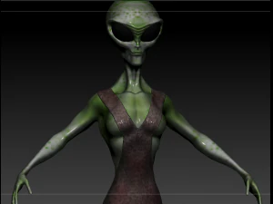 灰色の外国人女性 3Dモデル