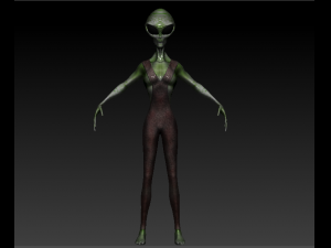 gray alien female 3Dモデル