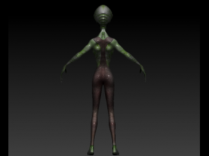 gray alien female 3Dモデル