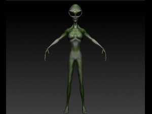 gray alien female 3Dモデル