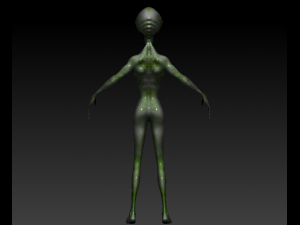 gray alien female 3Dモデル