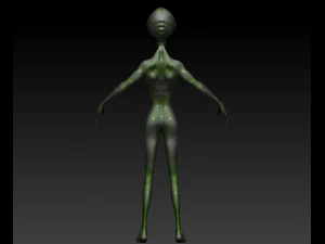 gray alien female 3D Model
