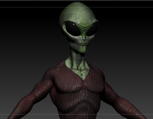 gray alien male 3D 模型 .c4d .max .obj .3ds .fbx .stl .blend 