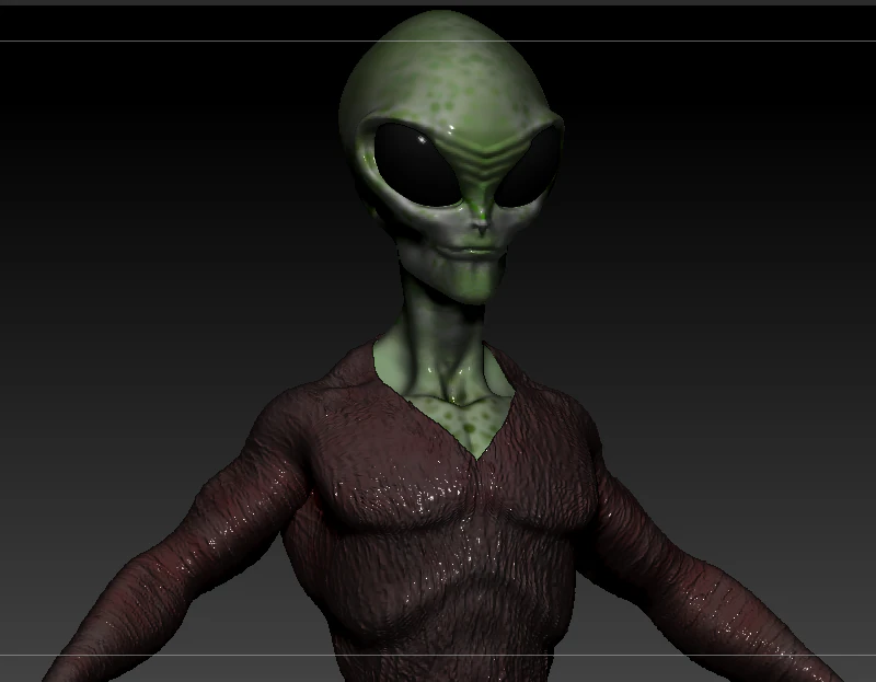gray alien male 3D Model .c4d .max .obj .3ds .fbx .stl .blend