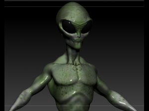 gray alien male 3D 模型