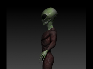 gray alien male 3D 模型