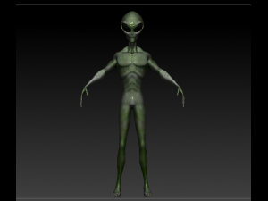 gray alien male 3D 模型