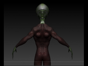 gray alien male 3D 模型