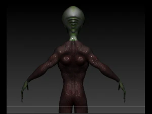gray alien male 3D Model