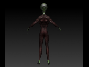 gray alien male 3D 模型