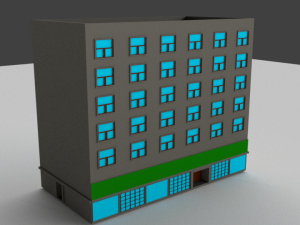 low-poly buildings collection 3D 모델