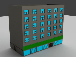 low-poly buildings collection 3D Model