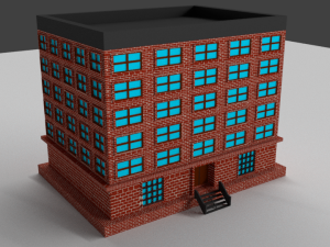 low-poly buildings collection 3D 모델