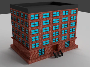 low-poly buildings collection 3D Model