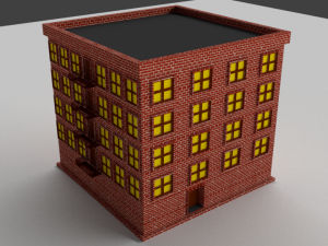 low-poly buildings collection 3D 모델