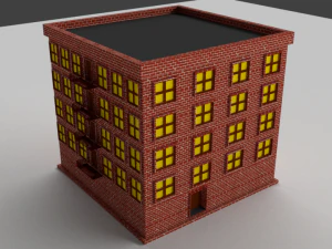 low-poly buildings collection 3D Model