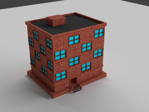 low-poly buildings collection 3D 모델