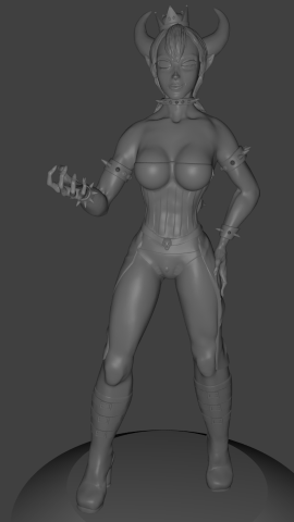 bowsette bowser mario crown 3dprint character 3D Модель .c4d .max .obj .3ds .fbx .stl .blend 