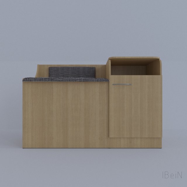 wooden wardrobe with seating 3Dモデル .c4d .max .obj .3ds .fbx .stl .blend 