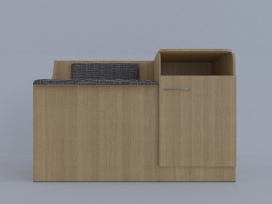 wooden wardrobe with seating 3D Модель