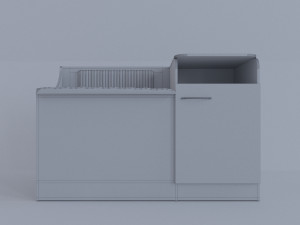 wooden wardrobe with seating 3Dモデル