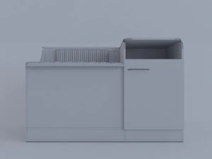 wooden wardrobe with seating 3D Model