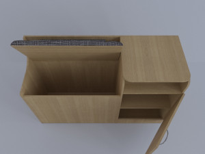 wooden wardrobe with seating 3Dモデル