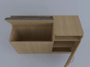 wooden wardrobe with seating 3D Model