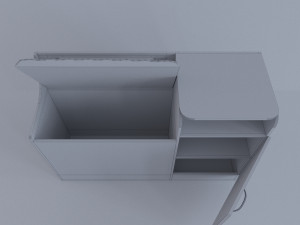 wooden wardrobe with seating 3Dモデル
