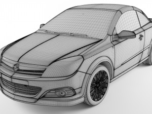 opel astra h twin top 2008 Modelo 3D