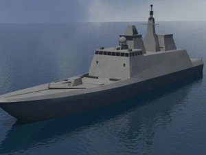 military fregate 3d 3D Model