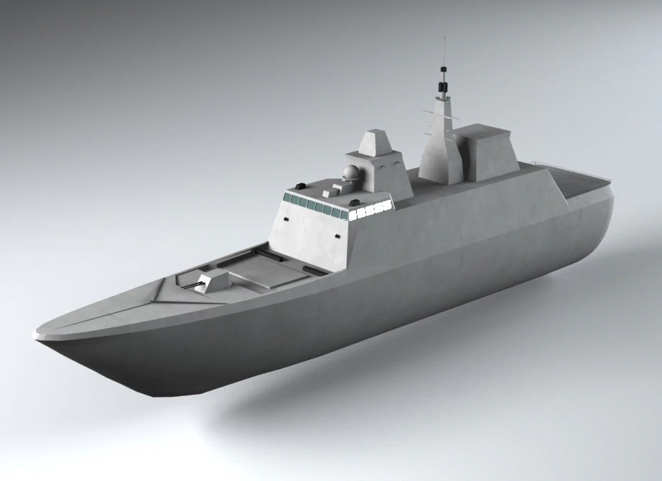 military fregate 3d 3D Model .c4d .max .obj .3ds .fbx .stl .blend 