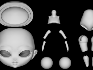 chibi bjd doll Modello di stampa 3D