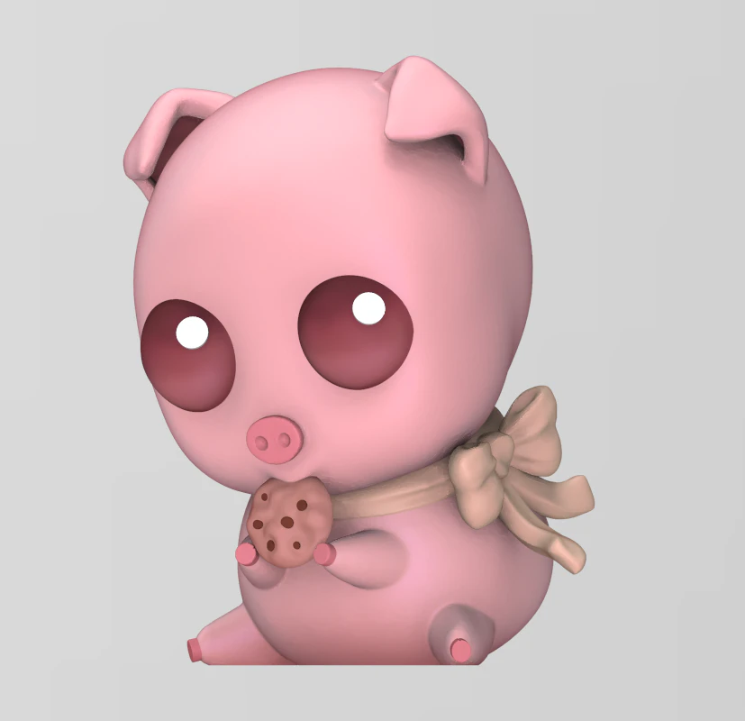 cute chibi pig 3D Print Model .c4d .max .obj .3ds .fbx .stl .blend 