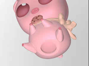 cute chibi pig 3D Print Model