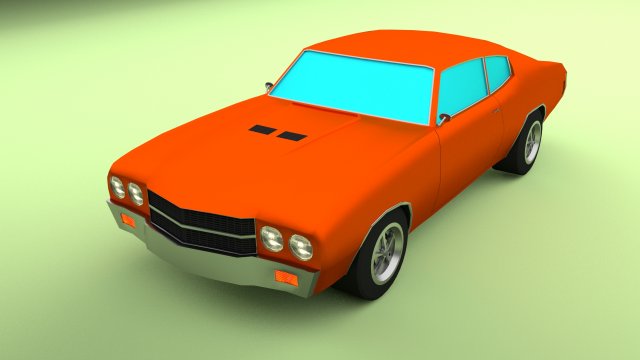 simple muscle car 3D Model .c4d .max .obj .3ds .fbx .stl .blend 