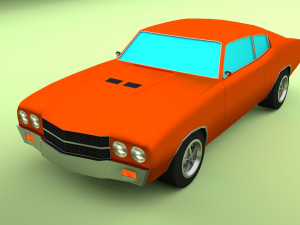 simple muscle car Modello 3D