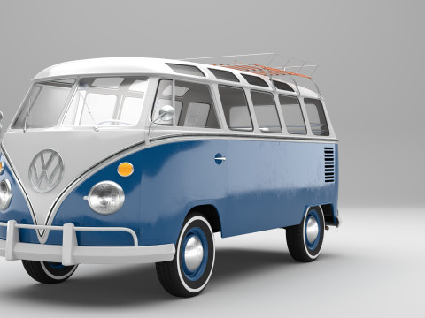 Volkswagen-T1 With full Interior Modello 3D