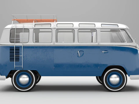 Volkswagen-T1 With full Interior 3D Model