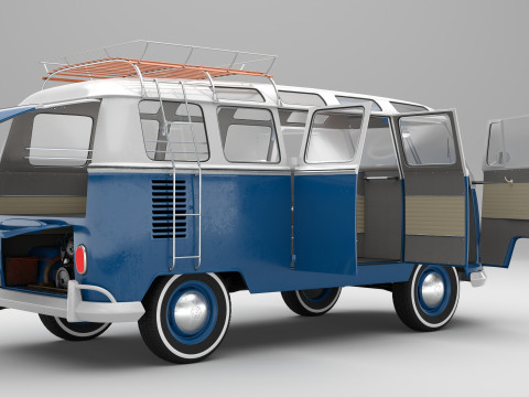 Volkswagen-T1 With full Interior 3D Модель