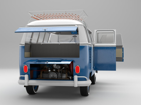 Volkswagen-T1 With full Interior 3D Модель