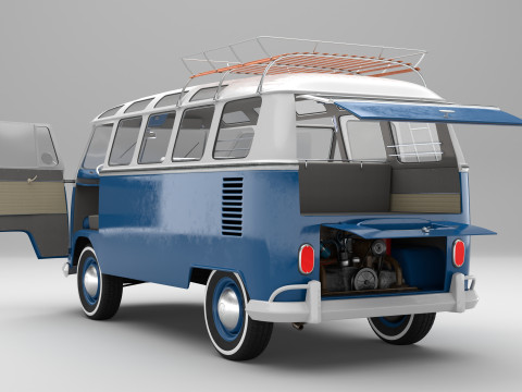 Volkswagen-T1 With full Interior 3D Модель