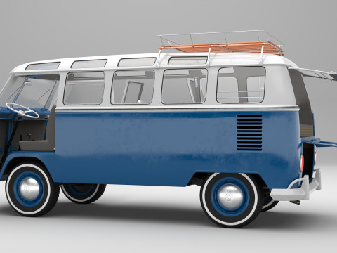 Volkswagen-T1 With full Interior 3D Модель