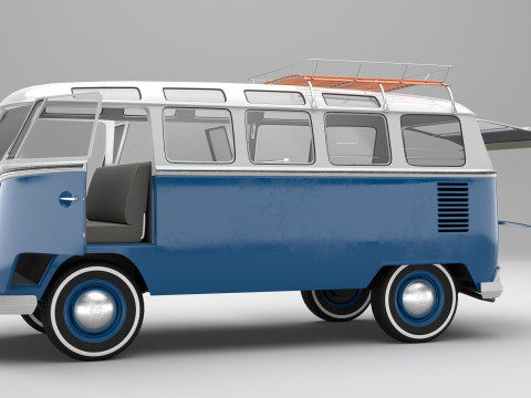 Volkswagen-T1 With full Interior 3D Модель