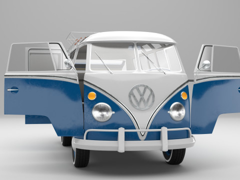 Volkswagen-T1 With full Interior 3D Модель