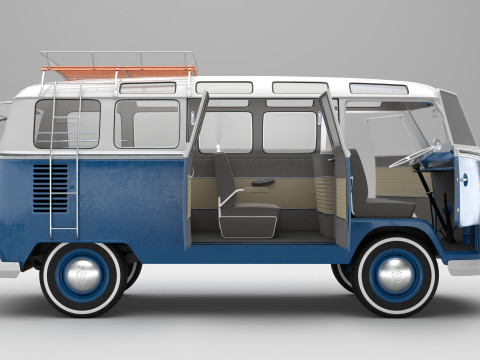 Volkswagen-T1 With full Interior 3D Модель