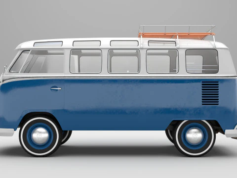 Volkswagen-T1 With full Interior 3D Model