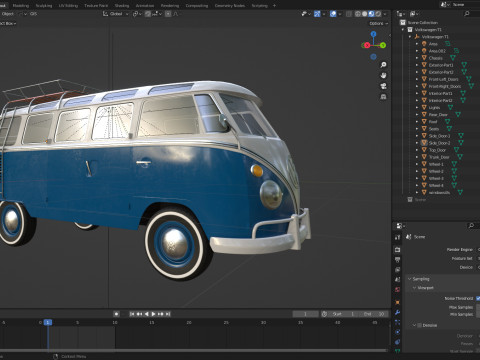 Volkswagen-T1 With full Interior 3D Модель